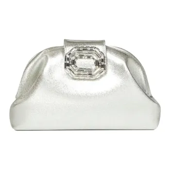 AMINA MUADDI Leather Clutch, Shoulder Bag, Crossbody Bag Unisex Silver