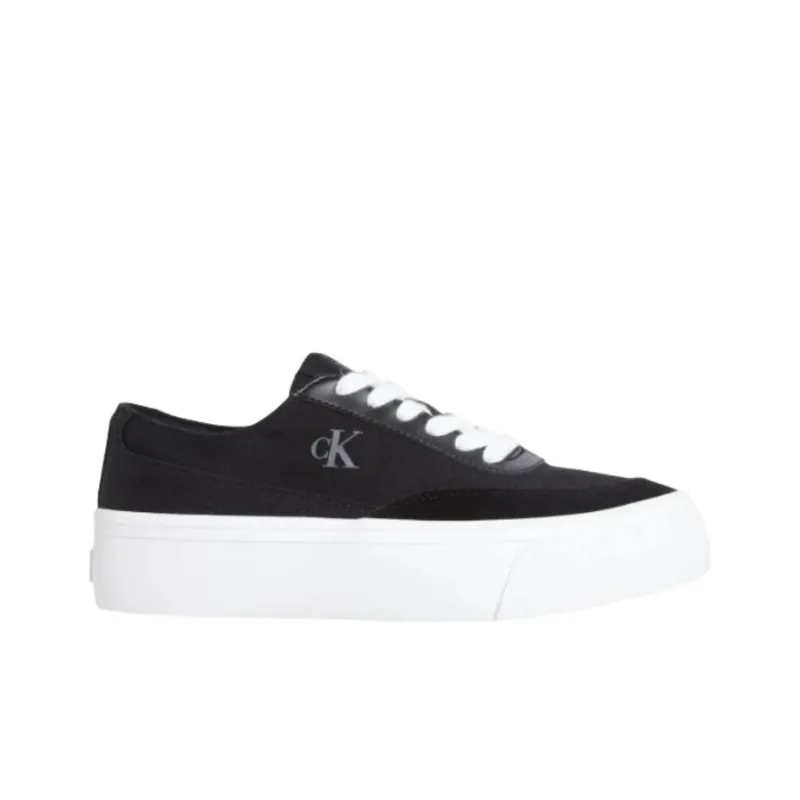CKJ CALVIN KLEIN JEANS Low Top Canvas Shoes 3cm Women's Black-1