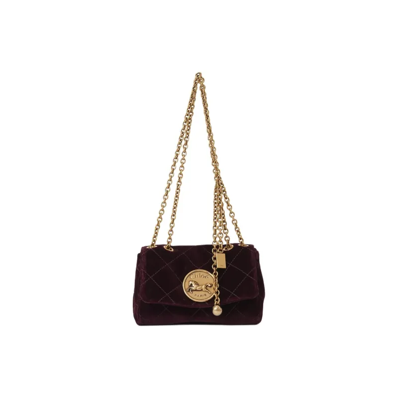 Chloe Cotton Shoulder Bag Women's Dark Brown-0