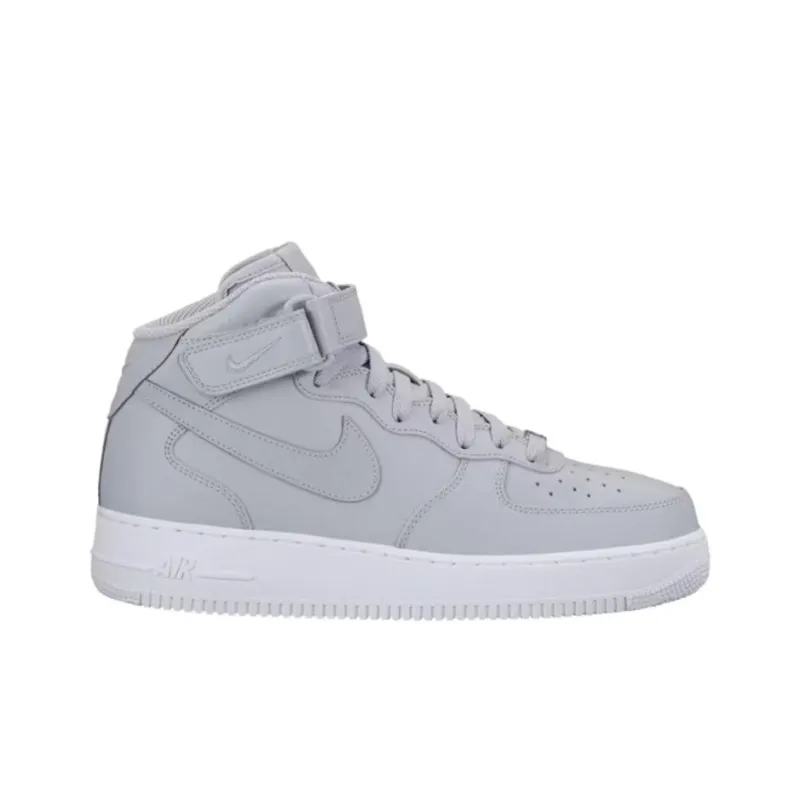 Nike Air Force 1 Wear resistant And Lightweight Mid Top Skateboard Shoes Unisex Gray-1