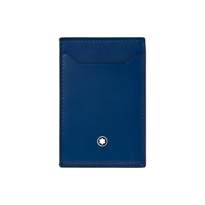 MONTBLANC Calfskin Card Holder Men's Blue/Black-0