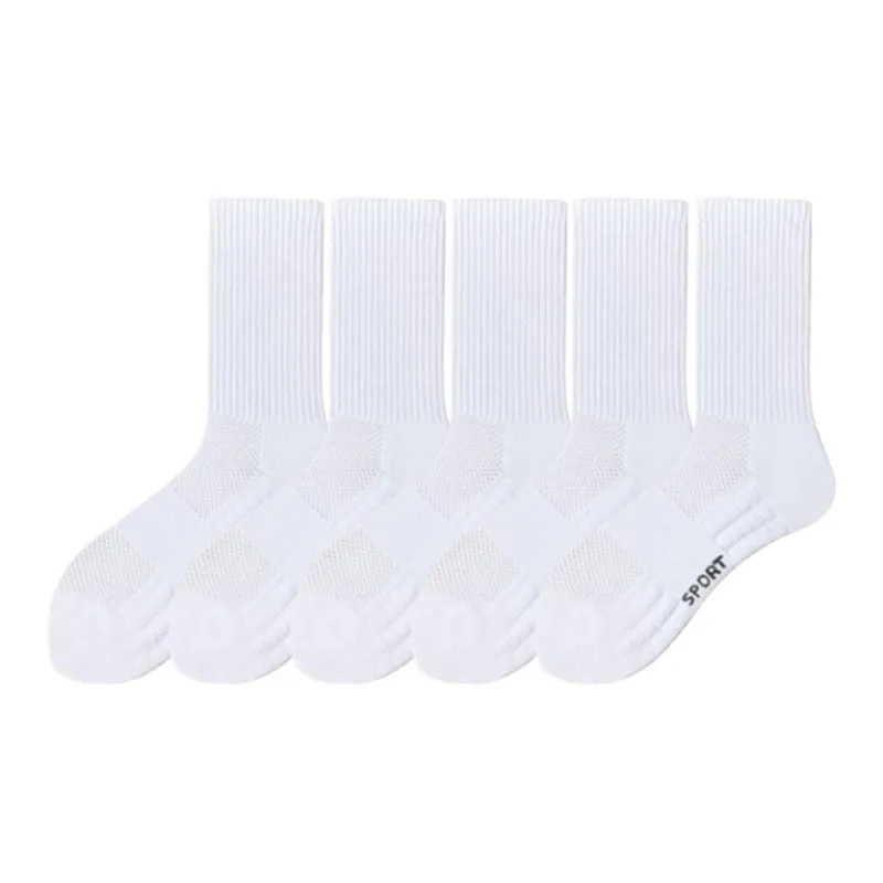 TLXT Basketball Socks Men's Students Fitness, Odor Resistant Antibacterial 5 Pack-1