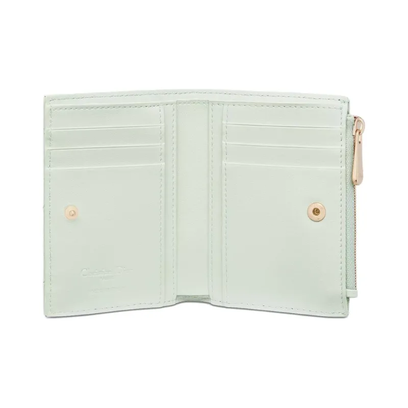 DIOR Lady DiorDahlia Sheepskin Wallet Women's Light Green-3
