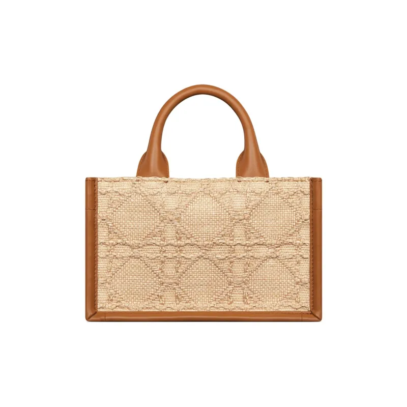DIOR Book Tote Cow Leather Shoulder Bag, Crossbody Bag, Handbag Mini Women's Brown & Beige-4