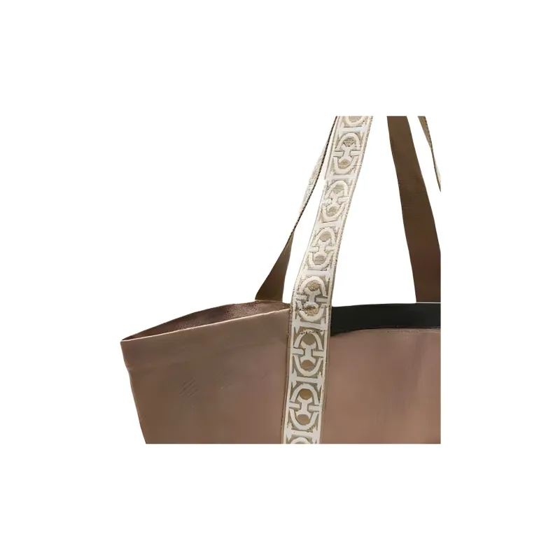 COCCINELLE Cotton Tote Bag, Shopping Bag, Shoulder Bag Women's Khaki-2