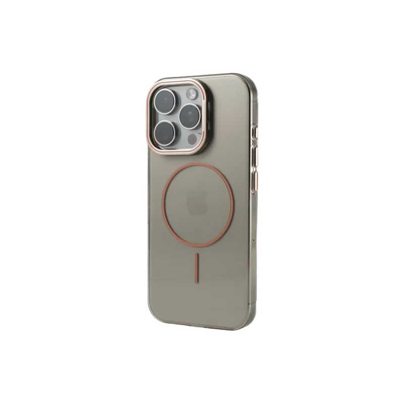 DEPA PC Material Transparent Durable Yellow Lens Stands Magnetic Phone Cases Applies To Apple 14 Minimalist-2