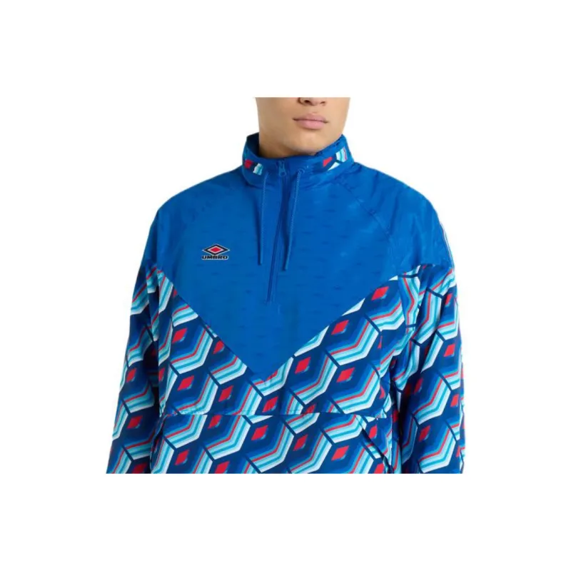 Umbro SS24 Panelled Windbreaker Sweatshirt Men's Blue-3