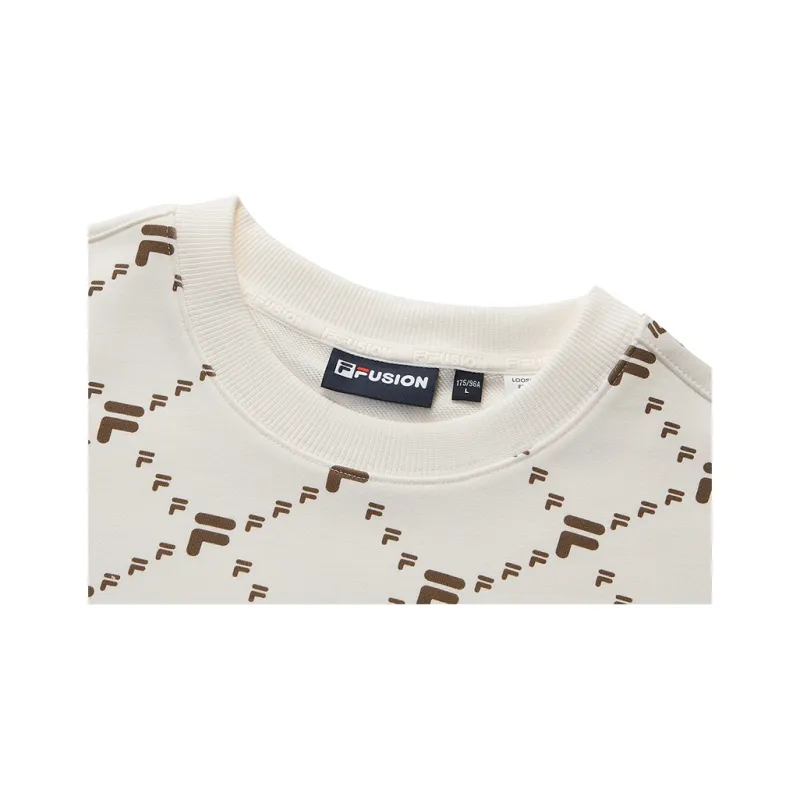 FILA FUSION FOB Series Sweatshirt Unisex Antique White Imitation-4