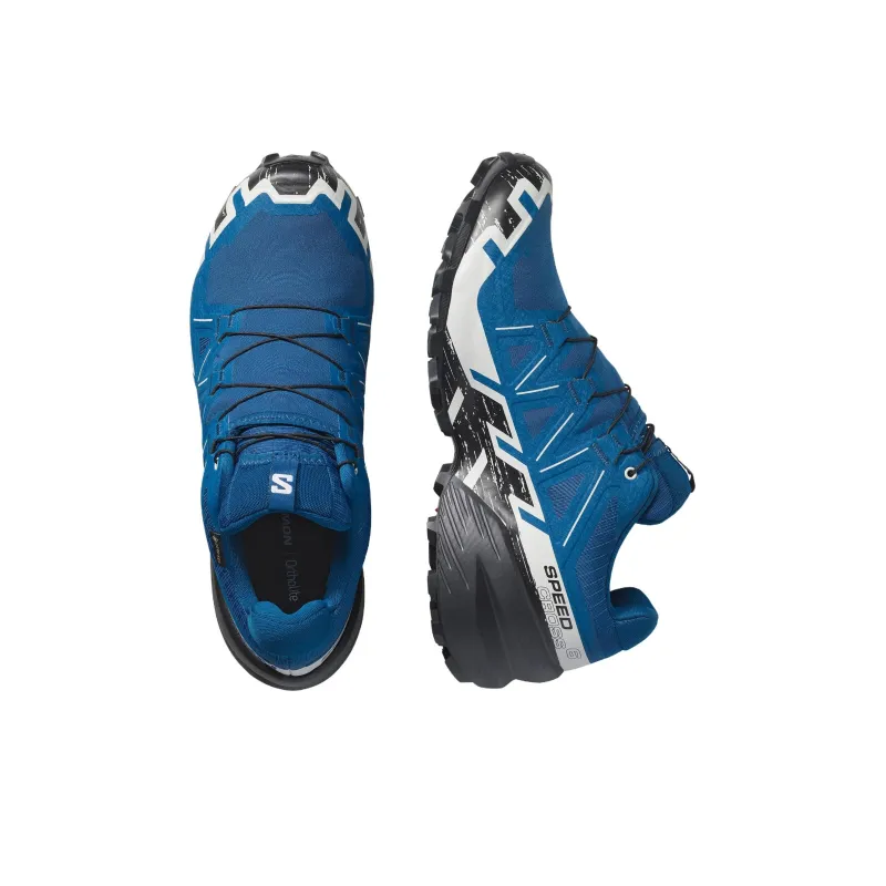 SALOMON Speedcross 6 Abrasion Resistant Waterproof And Breathable Low Top Trail Running Shoes Men's Blue-3