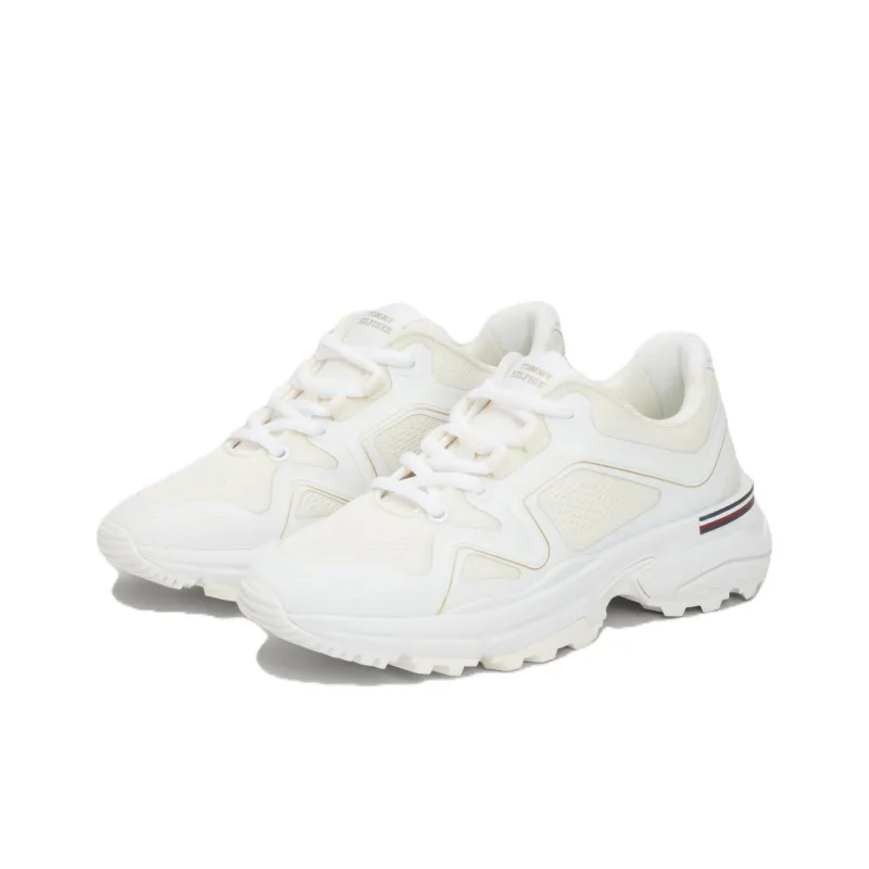 Tommy Hilfiger Trainers Abrasion Resistant Breathable Low Top Casual Running Shoes Women's Beige Yellow-2
