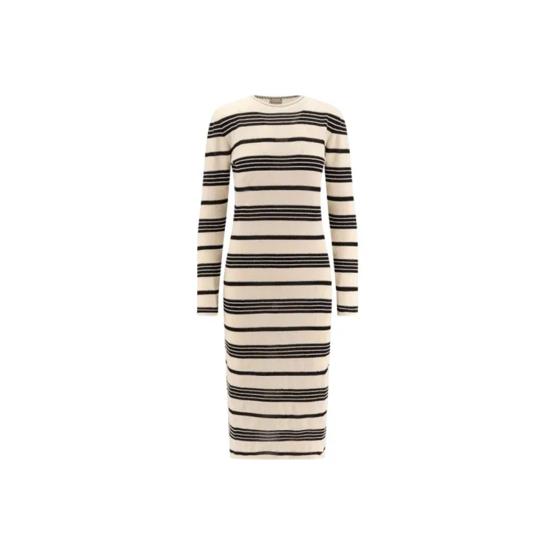 Moncler Long Sleeved Dress Women's Ecru-0