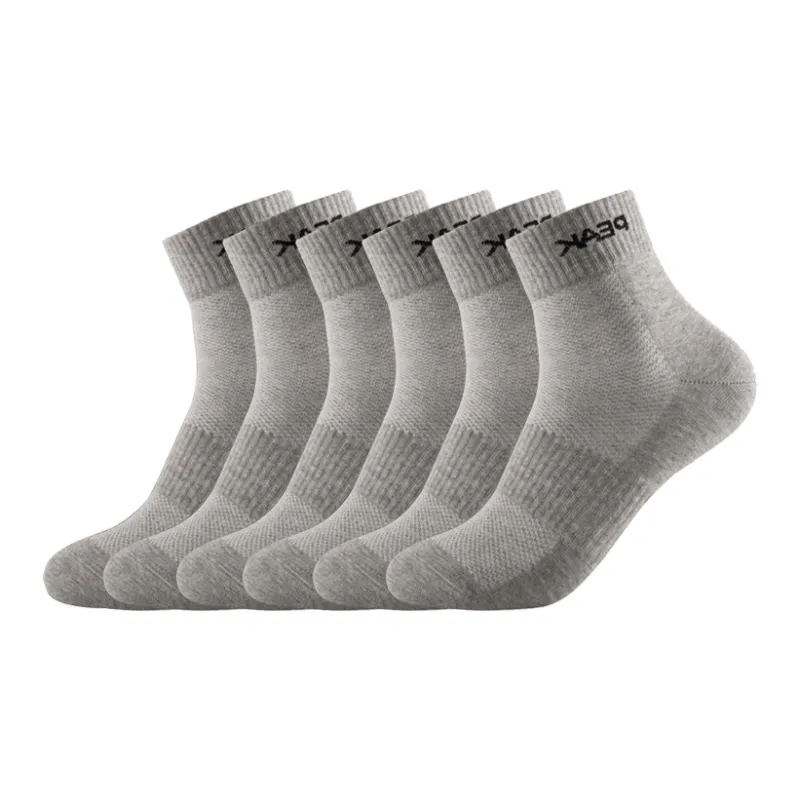 PEAK Mid Calf Socks Unisex 6 Pack Black-5