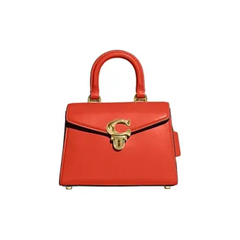 COACH Cow Leather Lady Dior Bag, Crossbody Bag, Handbag Women's Orange