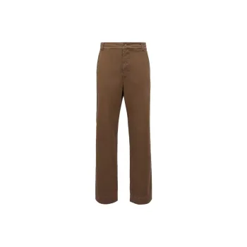 Moncler FW25 Cotton Gabardine Trousers Casual Pants Men's Brown