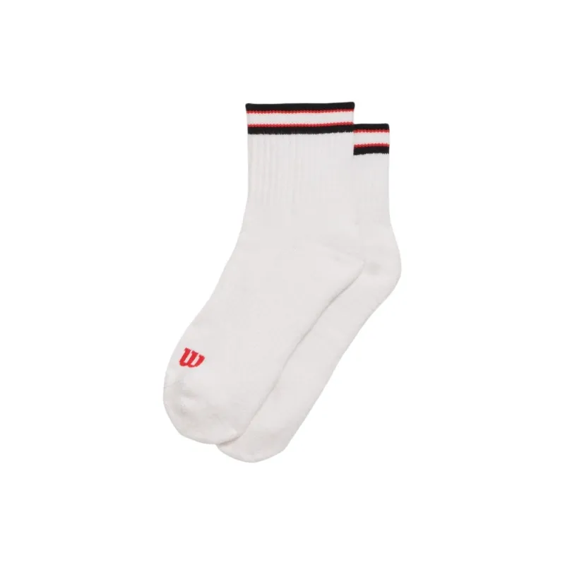 Wilson Quarter Length Sock Mid Calf Socks Unisex 1 Pack White-0