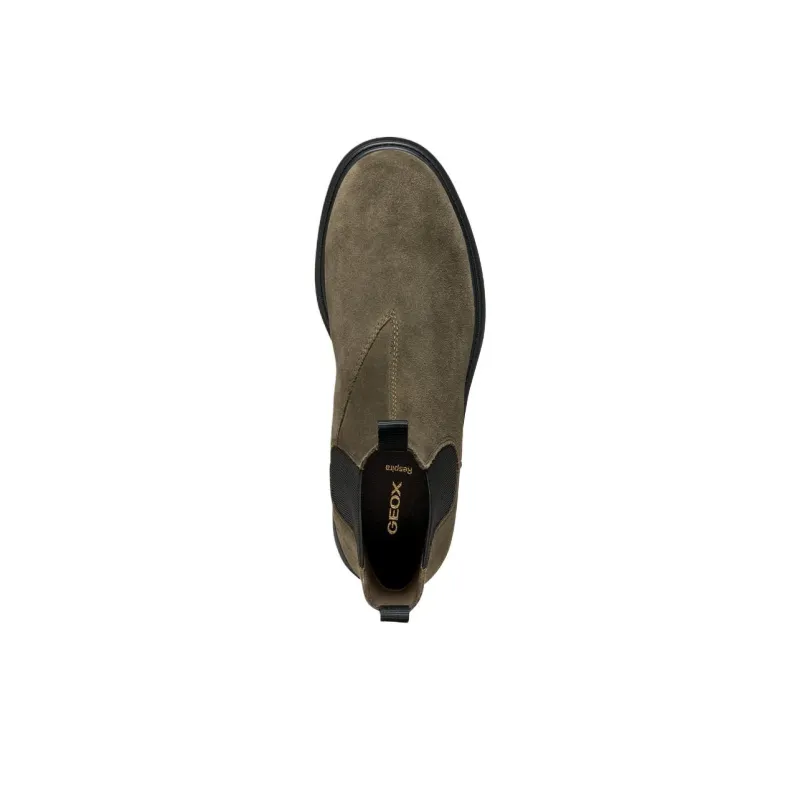 GEOX Spherica Ec7 Short Chelsea Boots Men's Army Green-6