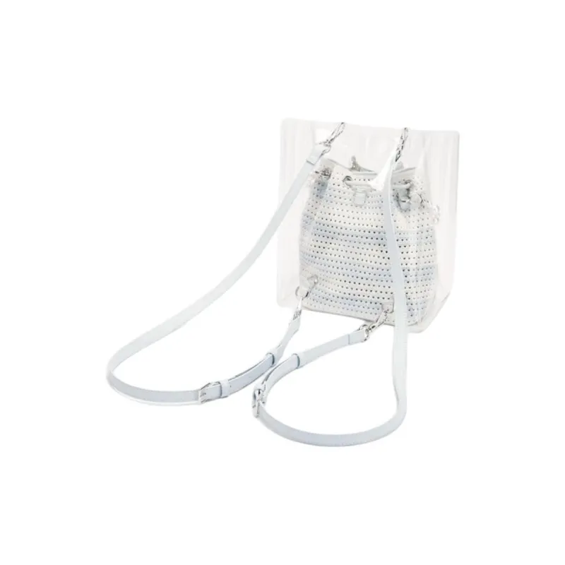 CHARLES&KEITH Fabric Bucket Bags Crossbody Bag, Shoulder Bag Women's Sea Salt Blue-3