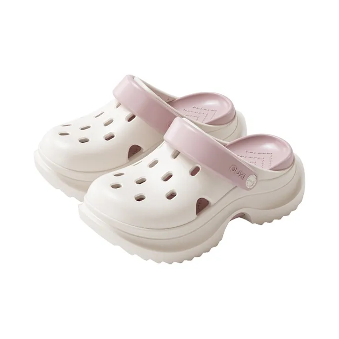 POSEE Lightweight Fashion Home Slippers Unisex, White+Raspberry-10