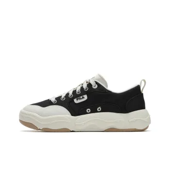 FILA BURGER Hamburger Shoes Breathable And Lightweight Low Top Canvas Shoes Men's Black White