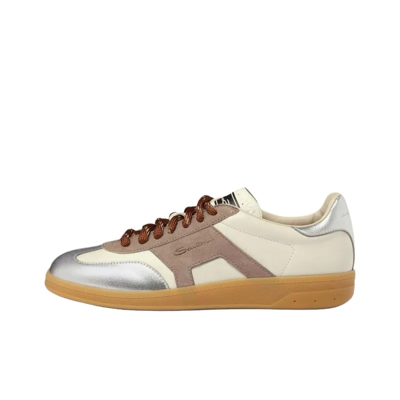 Santoni Dbs Oly Low Top Skateboard Shoes Women's Beige-0