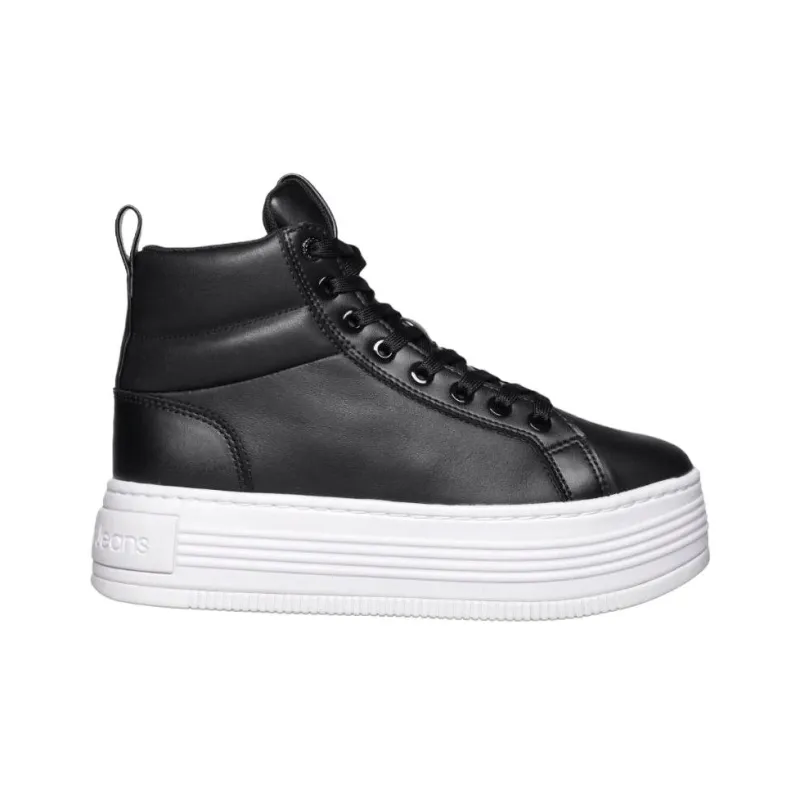 CKJ CALVIN KLEIN JEANS Mid Top Skateboard Shoes Women's Black-1