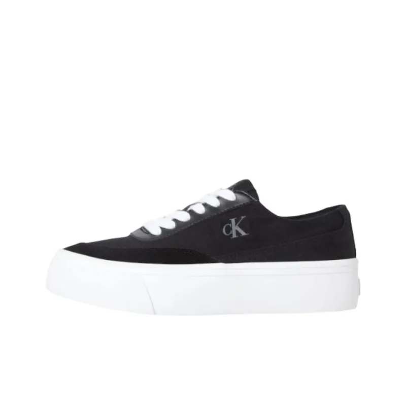 CKJ CALVIN KLEIN JEANS Low Top Canvas Shoes 3cm Women's Black-0