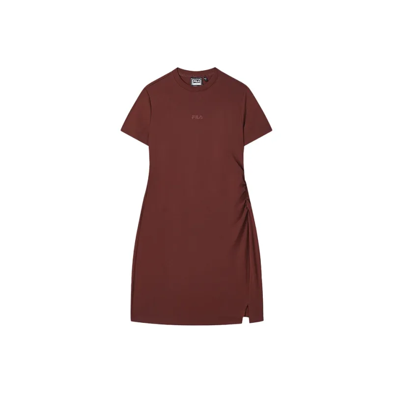 FILA ORIGINALE Short Sleeved Dress Women's Terracotta Red Brown-1