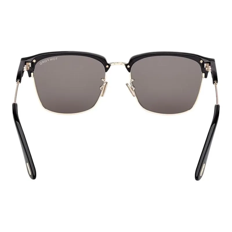 TF Plate And Metal Browline Sunglasses Unisex Black-3