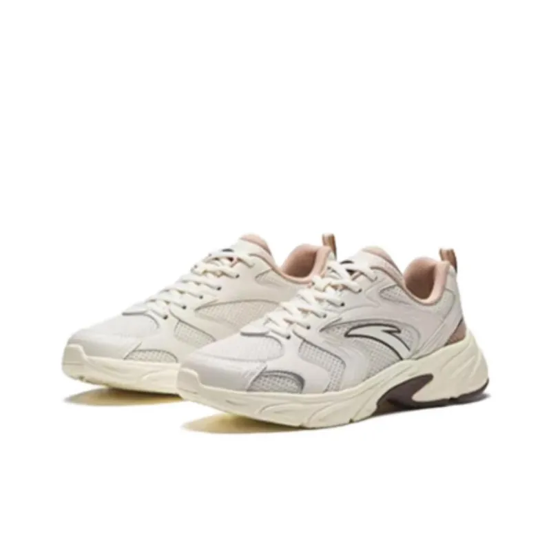 Anta Anti Slip Wear Resistant Low Top Casual Shoes Women's Beige Brown-1