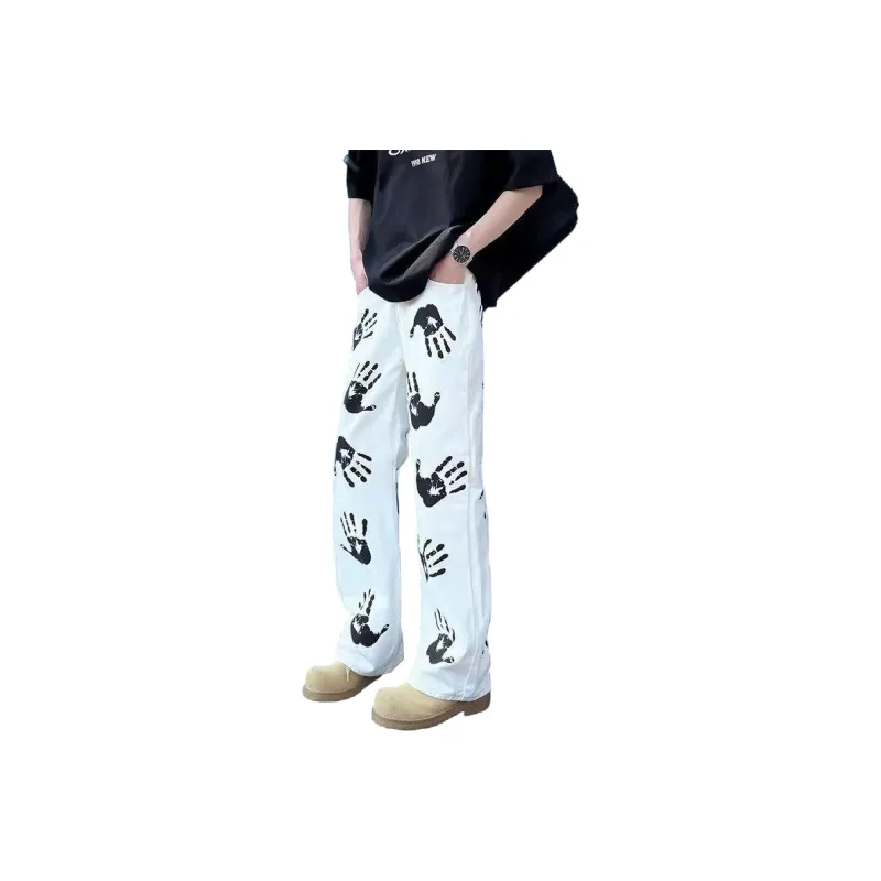 T IRA Jeans Unisex Palm White-1