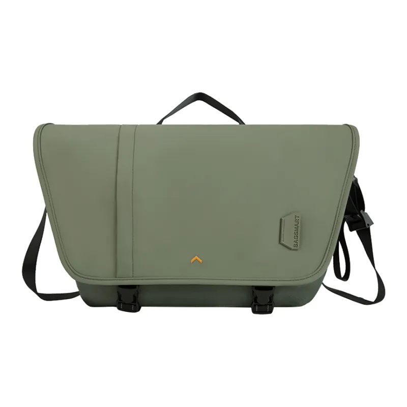 BAGSMART Oxford Messenger Bag Shoulder Bag Crossbody Bag Large Size Black/Army Green-1