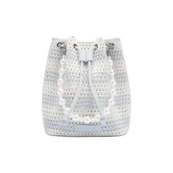 CHARLES&KEITH Fabric Crossbody Bag, Shoulder Bag Regular Women's Sea Salt Blue