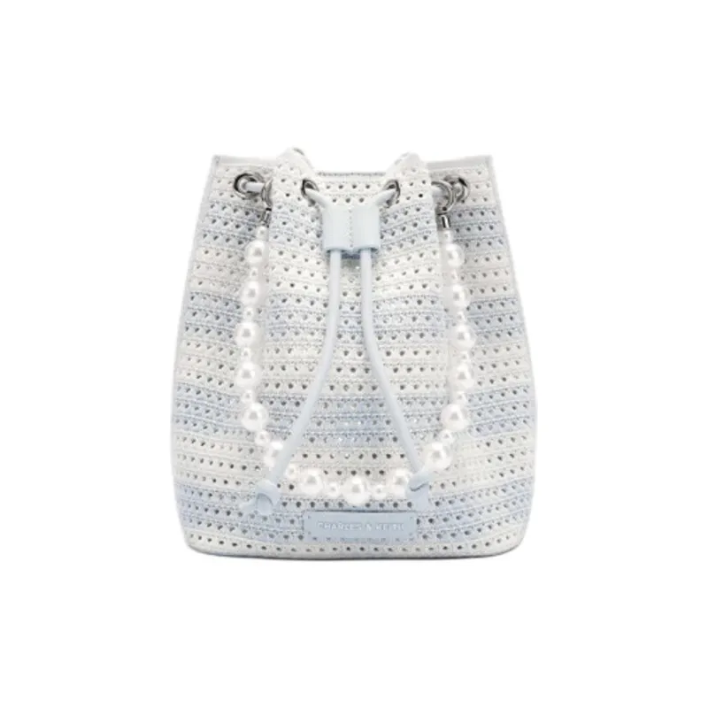CHARLES&KEITH Fabric Bucket Bags Crossbody Bag, Shoulder Bag Women's Sea Salt Blue-0