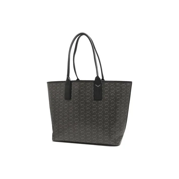 MICHAEL KORS Polyester Tote Bag Shopping Bag Dog Tooth Bag Shoulder Handbag Large Size Women's Black-1