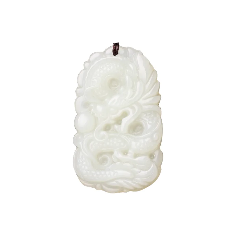 WANYUHUN Hetian Jade Pendants White Jade Unisex-0