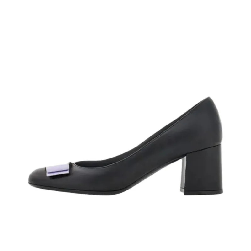 FERRAGAMO Chunky Heel High Heels 6cm Women's Black-0
