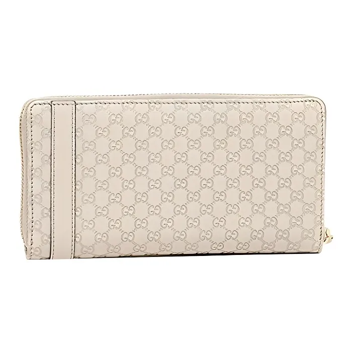 GUCCI Leather Wallet Women's White-2