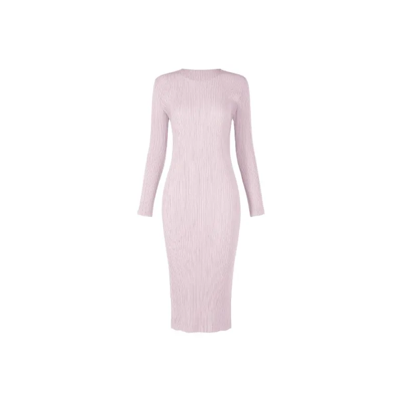ISSEY MIYAKE Long Sleeved Dress Women's Light Purple-0