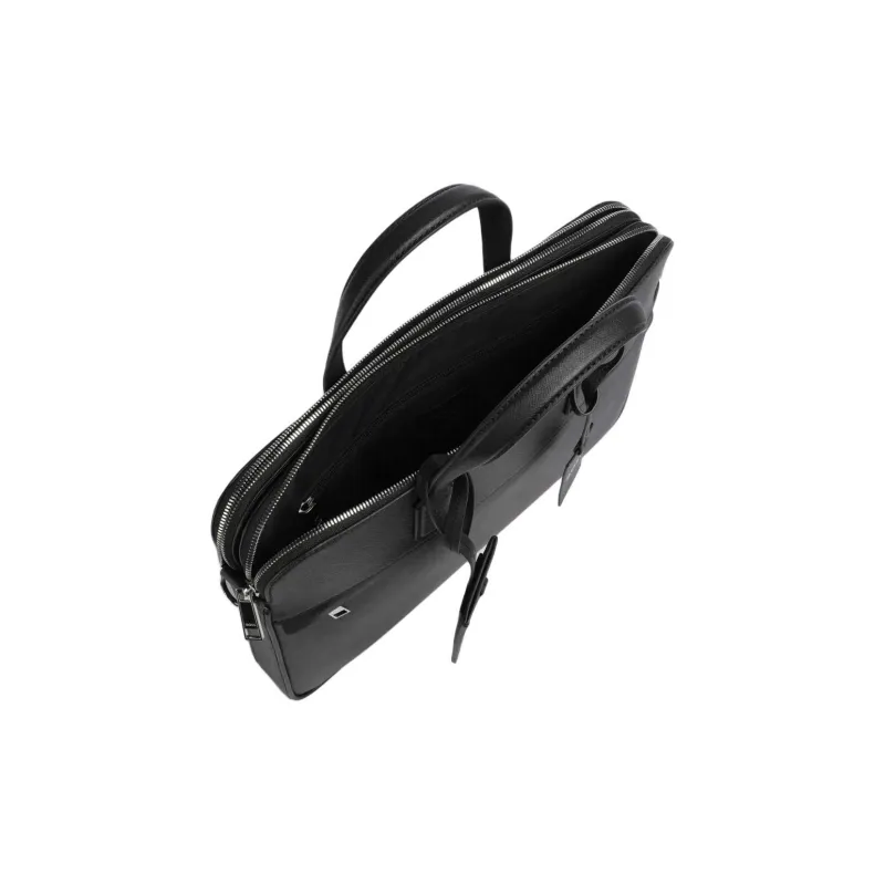 HUGO BOSS Leather Briefcase Men's Black-3