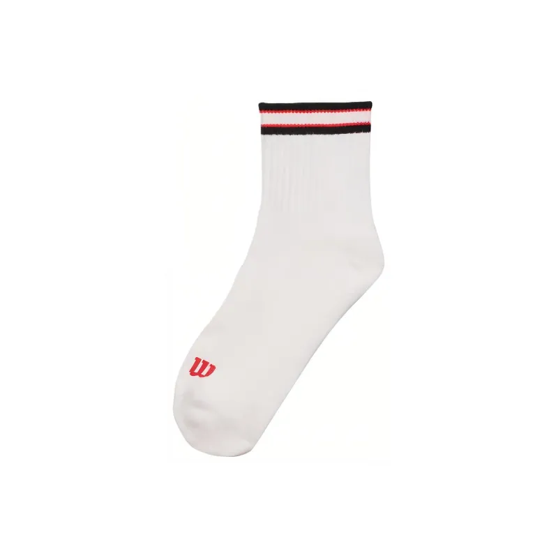 Wilson Quarter Length Sock Mid Calf Socks Unisex 1 Pack White-1