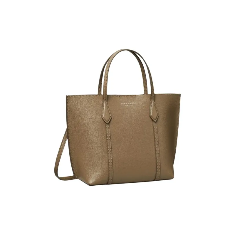 TORY BURCH Leather Tote Bag, Shopping Bag, Handbag Women's Taupe-2