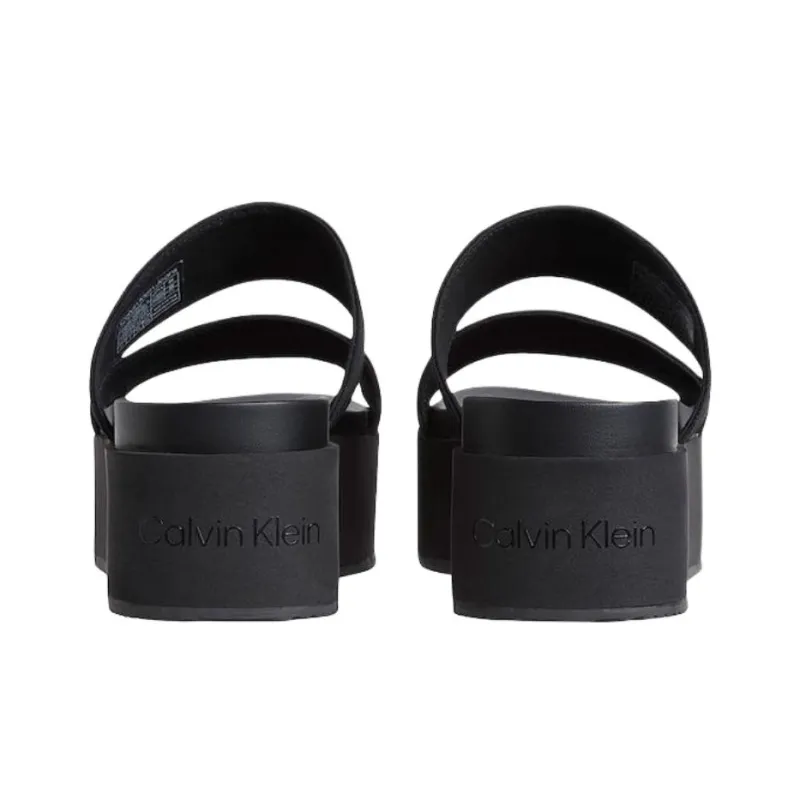 CALVIN KLEIN Abrasion Resistant Slide Slippers 6cm Women's Black-4