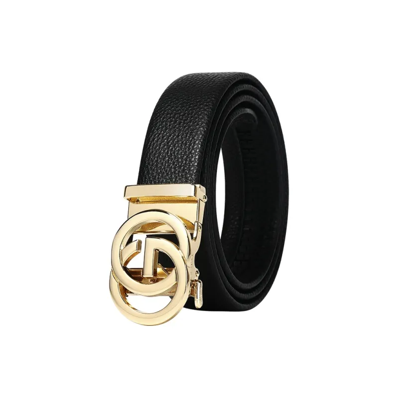 Cheekkiss Business Casual Top Grain Cow Leather Belts Men's 3.5cm Automatic Buckle Belt-17
