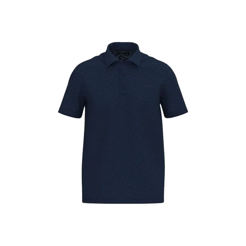 VERSACE Polo Shirt Men's Marine Blue-0