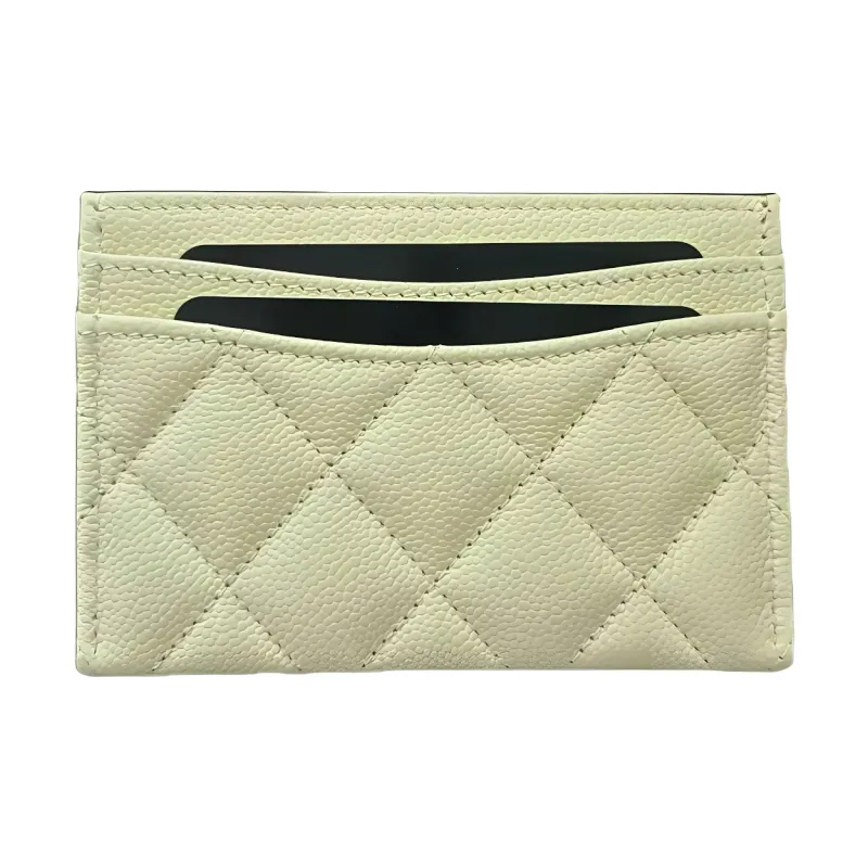 CHANEL Calfskin Card Holder Women's Yellow-2