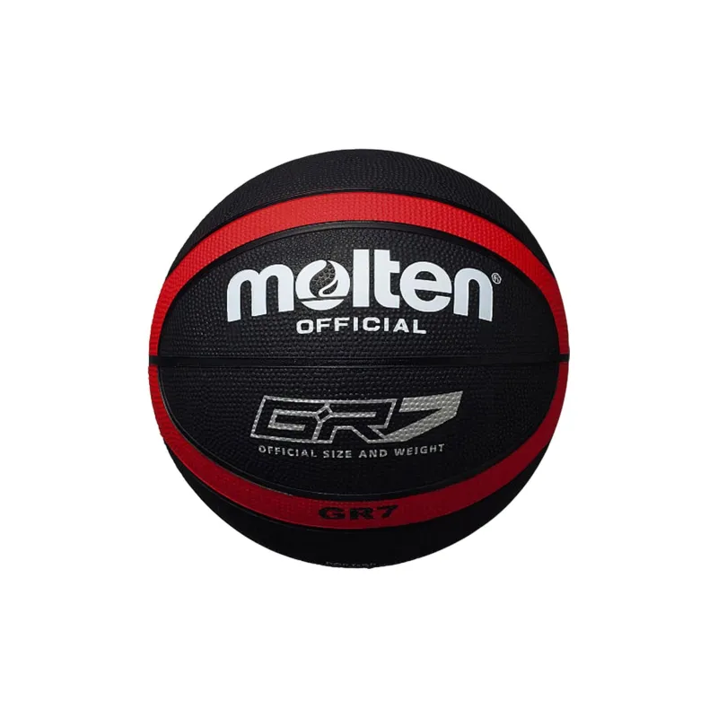 Molten BGR7 KR Rubber Basketball Black Red Size 7 Training Unisex-0