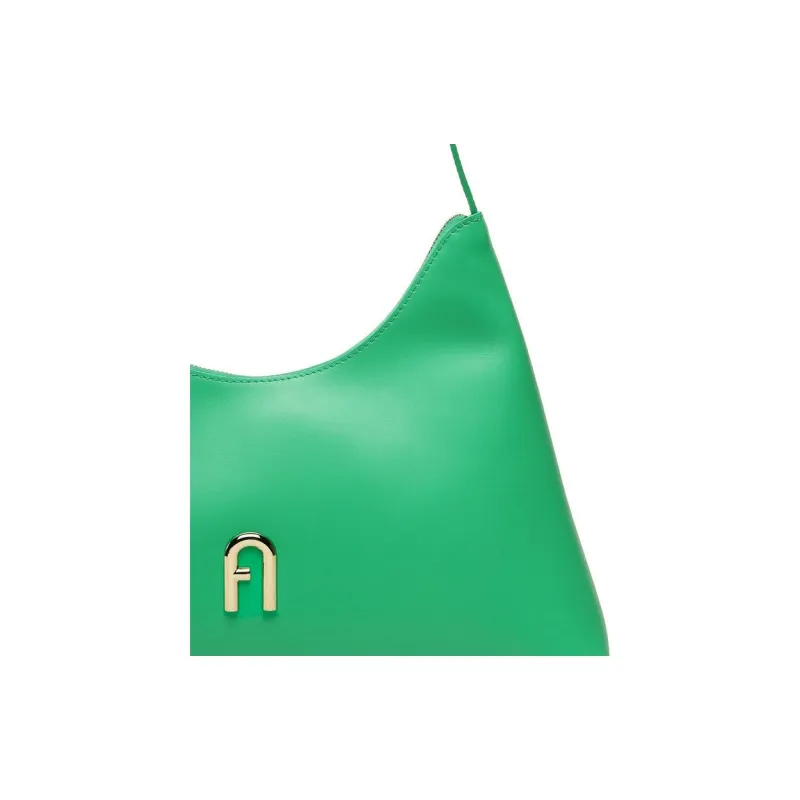 Furla Diamante Grain Leather Handbag, Shoulder Bag Women's Green-4