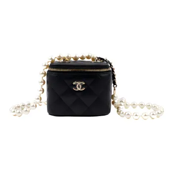 CHANEL Sheepskin Box Bag, Shoulder Bag, Crossbody Bag Women's Black