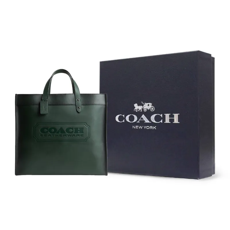 COACH Field Glove Tanning Tote Bag Shopping Bag Shoulder Bag Crossbody Bag Handbag Large Size Men's Green-9