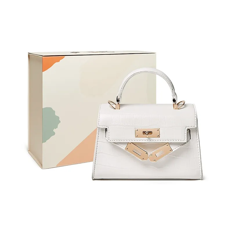 15 MINS Synthetic Leather Kelly Bag, Shoulder Bag, Crossbody Bag, Handbag Regular Women's Pink/White/Black-14